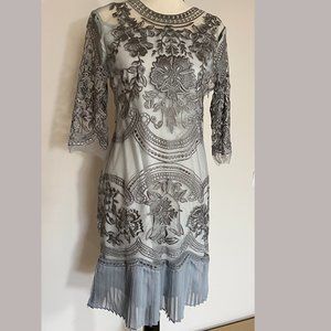 Silver Gray Lace Dress, StyleWe, Size 4